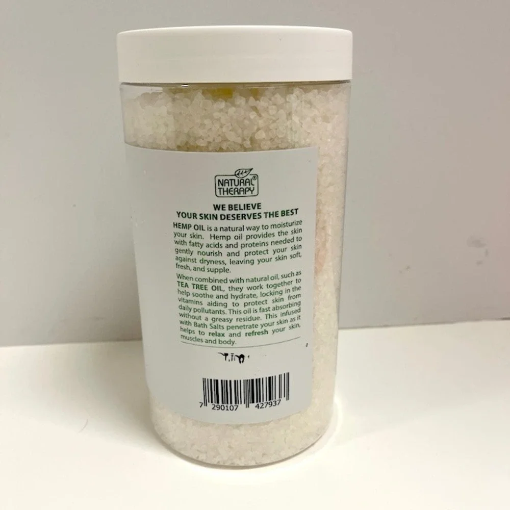 Natural Therapy Hemp Tea‎ Tree Bath Salts NEW 37oz Jar Natural Ingredients